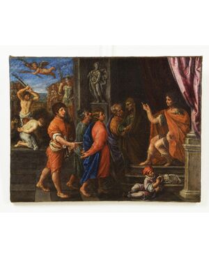 Giuliano Dinarelli, The condemnation and martyrdom of the four crowned saints, oil on canvas