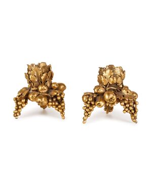 Pair of gilded bronze candlesticks, France, 20th century, Louis XVI style