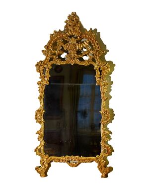 Specchiera Luigi XV in legno intagliato e dorato, Torino XVIII secolo