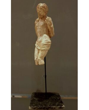 19th-century terracotta sculptural sketch of Christ at the Column