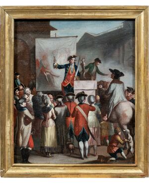 Italian painter (18th century) - Street theatre.