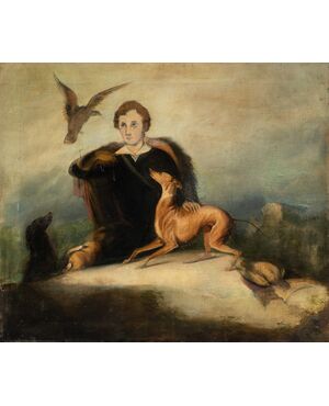 Italian painter (late 19th century) - The Falconer.
