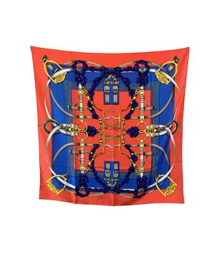 HERMES Foulard Vintage in Seta Col. Rosso Carre 90