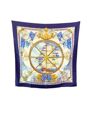 HERMES Foulard Vintage in Seta Col. Blu Carre 90