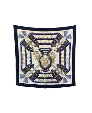 HERMES Foulard Vintage in Seta Col. Blu Carre 90