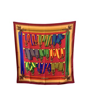 HERMES Foulard Vintage in Seta Col. Bordeaux Carre 90