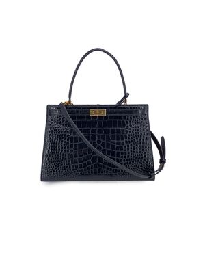 TORY BURCH Borsa Shopper in Pelle Col. Nero Lee Radziwill Petite M