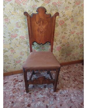 18th-century inlaid walnut chair