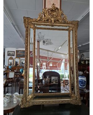 Mirror with golden frame