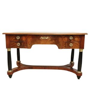 Elegante scrivania da centro in stile Impero secolo XX