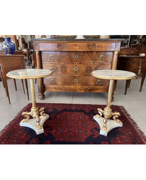 Golden pedestal tables