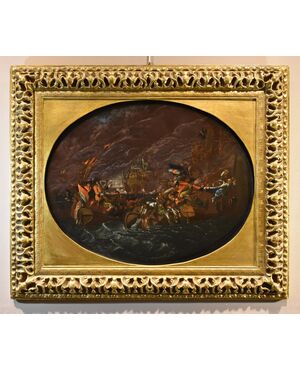 Battaglia navale notturna, Ilario Mercanti «lo Spolverini» (Parma, 1657 - 1734)