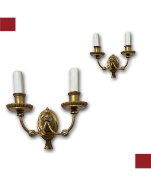 COPPIA DI APPLIQUES IN LEGNO DORATO SECONDA META’ XIX SECOLO