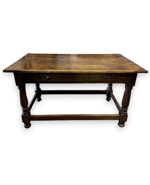 TAV327 - Tavolo antico con cassetto centrale, epoca '600, misure cm L 150 x P 90 x H 83