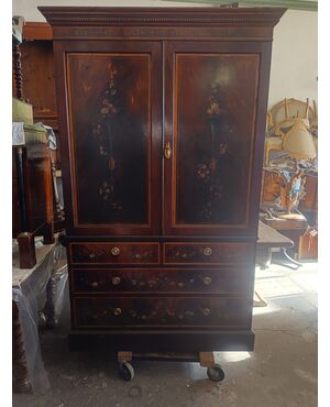 Elegant 19th-century English painted wardrobe