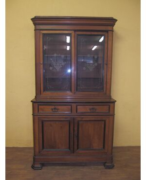 CREDENZA CON ALZATA IN CILIEGIO EPOCA 800 PIEMONTESE cm L120xP57xH218