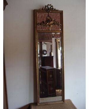 Gilded mirror, Louis XVI style, 19th century, L45xH156 cm
