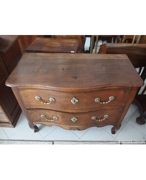 PROVENCAL STYLE WALNUT CHEST OF DRAWERS WITH TWO DRAWERS, 18TH CENTURY, cm L119xW58xH90