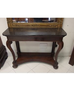 Carlo X style mahogany console from the 1800s, l119xW50xH96 cm.