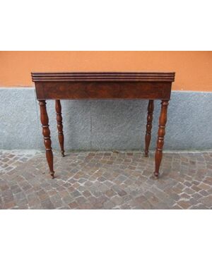 Empire style game table in mahogany feather from the 1800s, cm L86xP43xH74