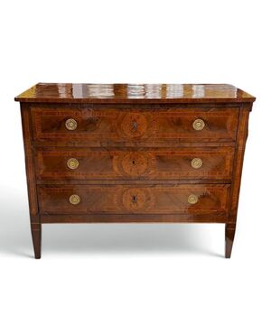 INLAID CHEST OF DRAWERS - LOMBARDY - LOUIS XVI