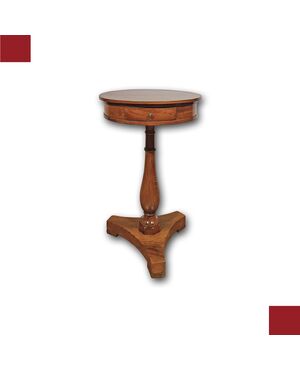 CARLO X WALNUT AND CHERRY SIDE TABLE - MID 19TH CENTURY