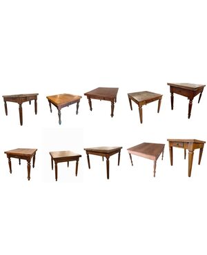 Lotto di 10 Tavoli Rustici Allungabili