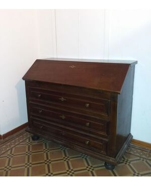 Piedmontese walnut drop-front desk