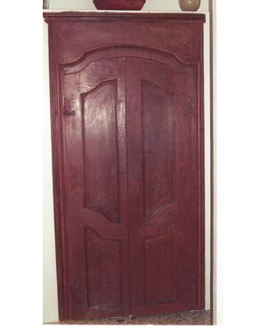 Wall cupboard door with tempera painted frame