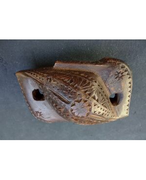 Marca da pane valdostana in legno inciso