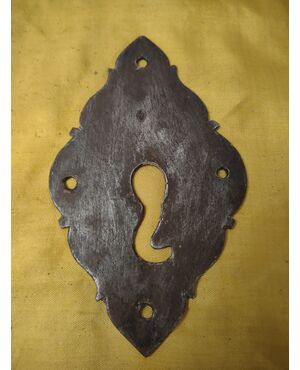 Baroque style wrought iron escutcheon