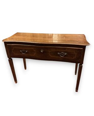 TAV328 - Tavolo scrittoio in legno lastronato, epoca '800, misura cm L 123 x H 82 x P 52