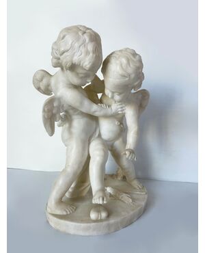 "Eros e Anteros" - scultura in alabastro