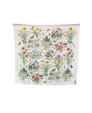 GUCCI Foulard Vintage in Cotone Col. Bianco