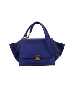 CELINE Borsa a Mano in Pelle Col. Blu Trapeze M