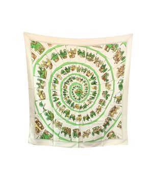 HERMES Foulard Vintage in Seta Col. Verde Carre 90