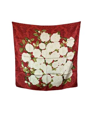 CHANEL Foulard Vintage in Seta Col. Rosso Camelia