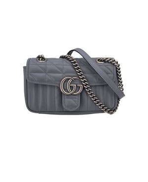 GUCCI Borsa a Tracolla in Pelle Col. Grigio GG Marmont S