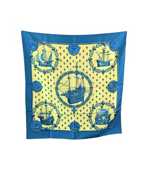 HERMES Foulard Vintage in Seta Col. Turchese Carre 90
