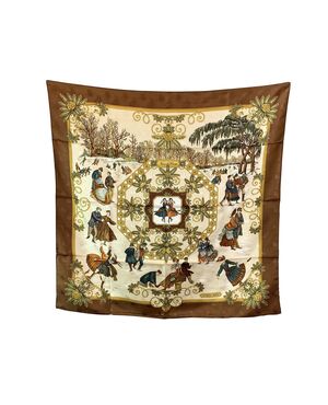 HERMES Foulard Vintage in Seta Col. Marrone Carre 90