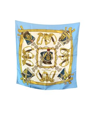 HERMES Foulard Vintage in Seta Col. Blu Carre 90
