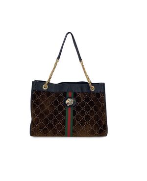 GUCCI Borsa Shopper in Velluto Col. Marrone Rajah L