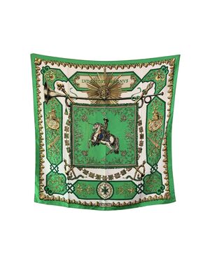 HERMES Foulard Vintage in Seta Col. Verde Carre 90