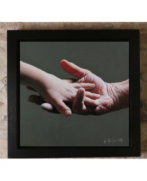 Arte contemporanea Olio su tela” My Sun ” di Filippo Manfroni al confine con l’iperrealismo