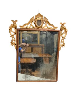 (2) 18th Century Louis XVI Mirror Frame with Gilded Crest, Venice