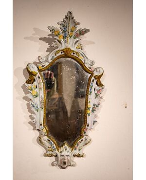 Coppia di specchiere del '700 in maiolica - Bassano