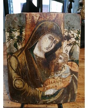 Tavoletta veneto-cretese del '500 - Madonna con bambino