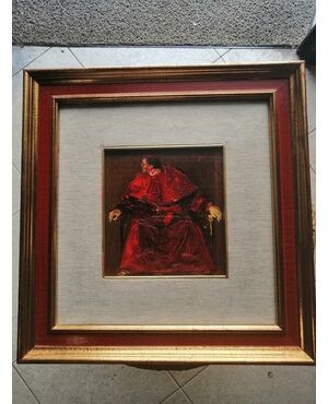 Angelo Tassi (Bologna, October 9, 1937) portrait of a Cardinal - signed
