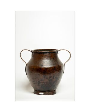 19th century copper vase with two handles