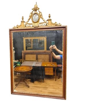 (3) 18th Century Louis XVI Mirror Frame with Gilded Crest, Venice